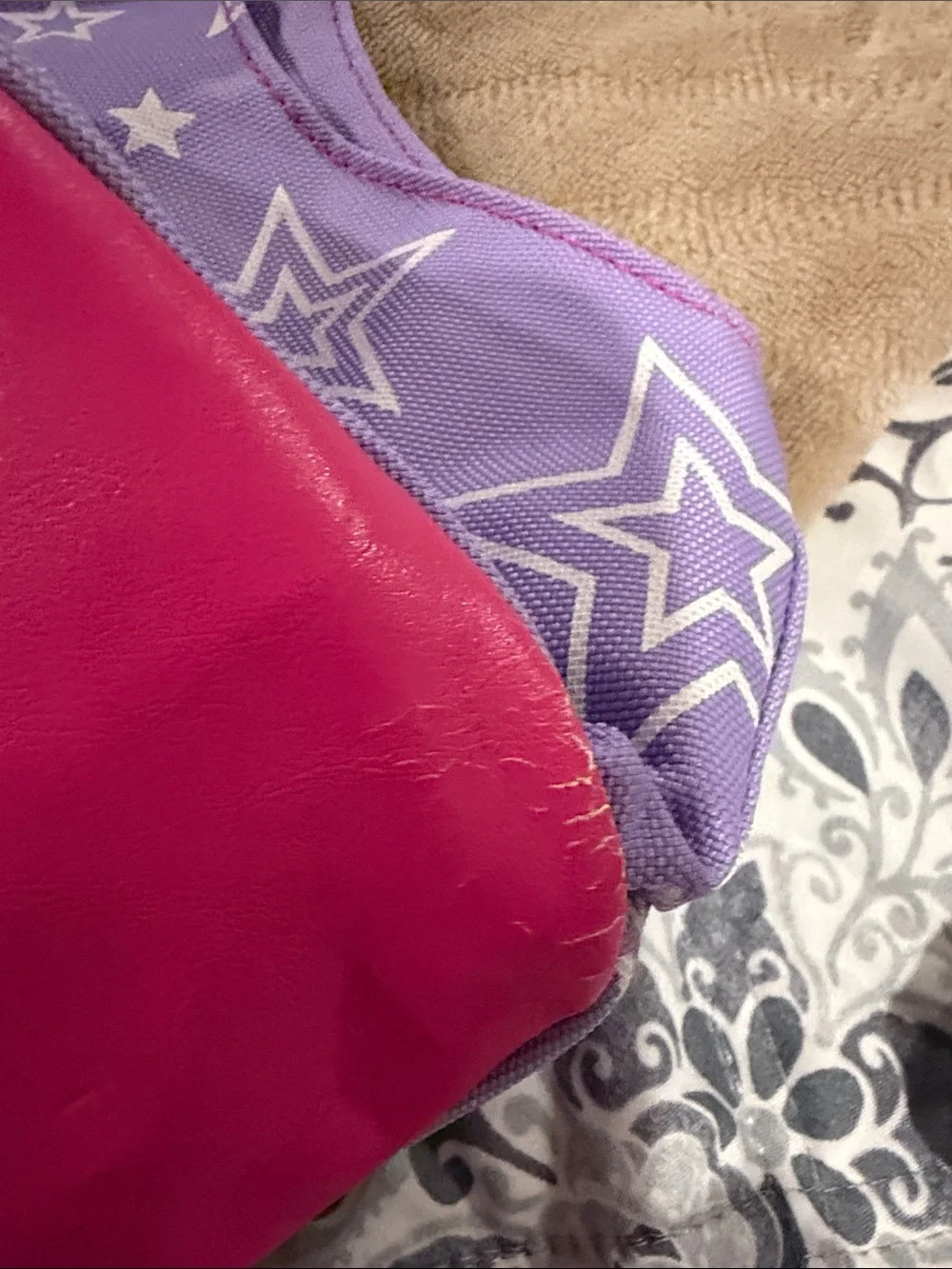 American Girl retired purple w/ white stars print tote bag 18” doll carrier